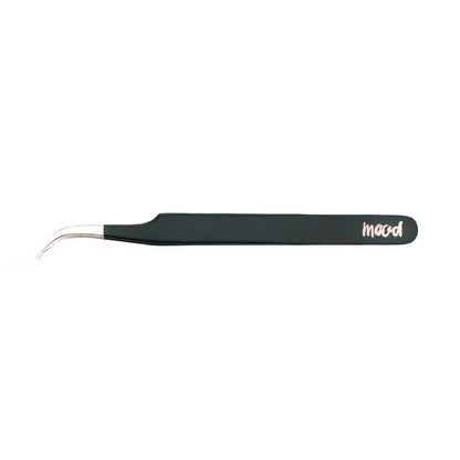 Mood Matte Black Curved Nose Tweezers - 4.75"