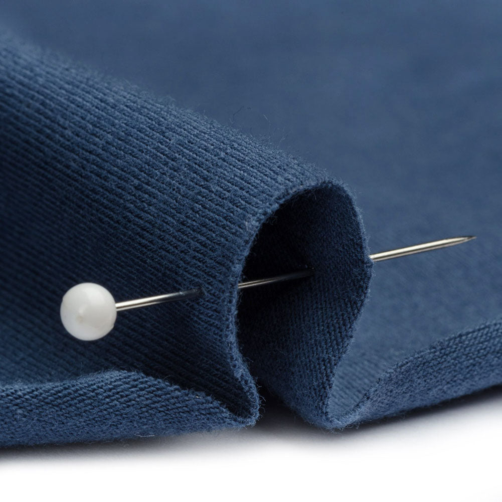 Muted Navy Stretch Cotton Jersey Detail