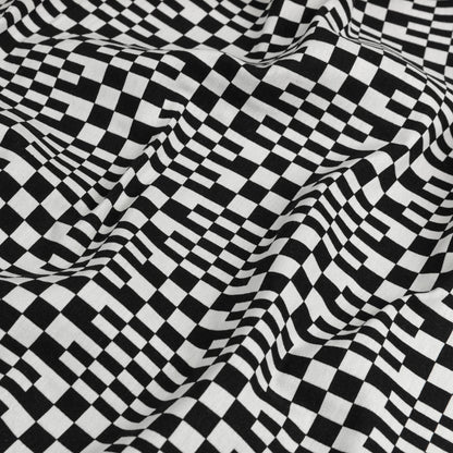 Trina Turk Black and White Geometric Stretch Cotton Double Cloth
