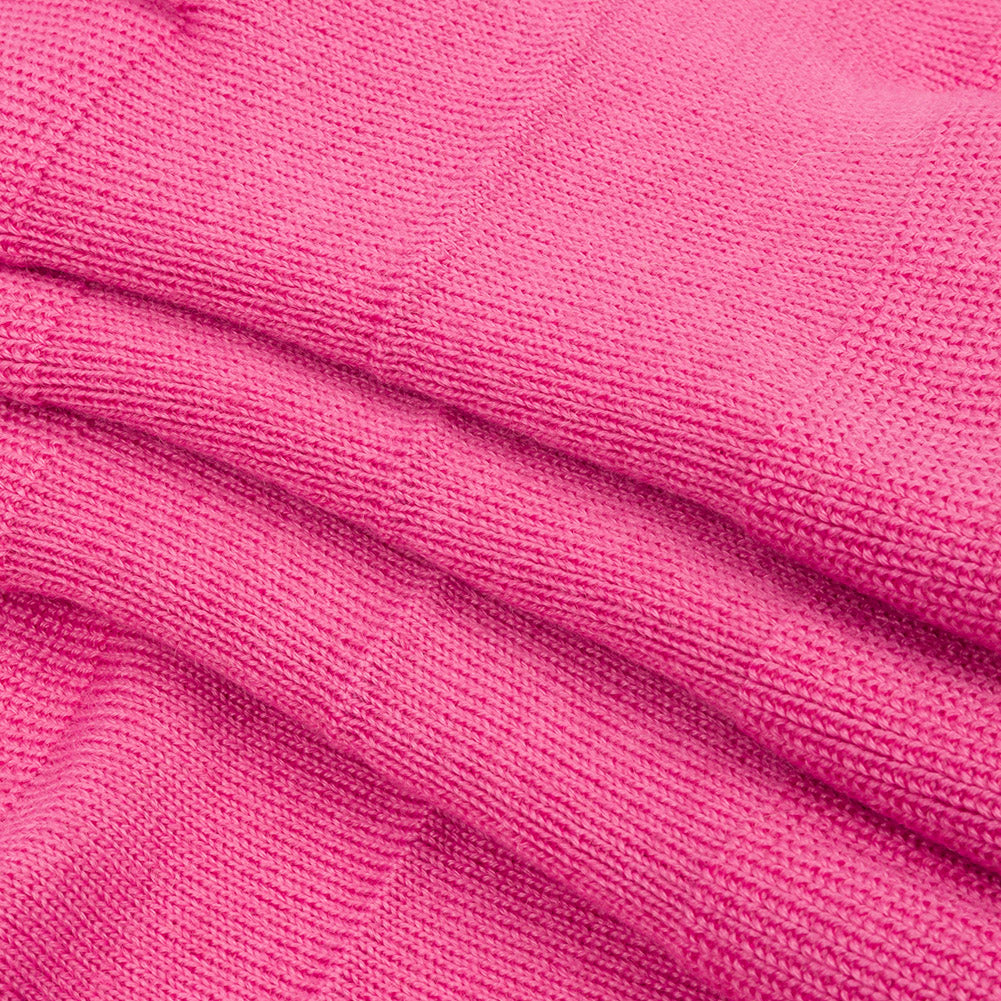 Bubblegum Pink Ruffled Foldover Rib Knit Trim - 37" x 6.5" Folded