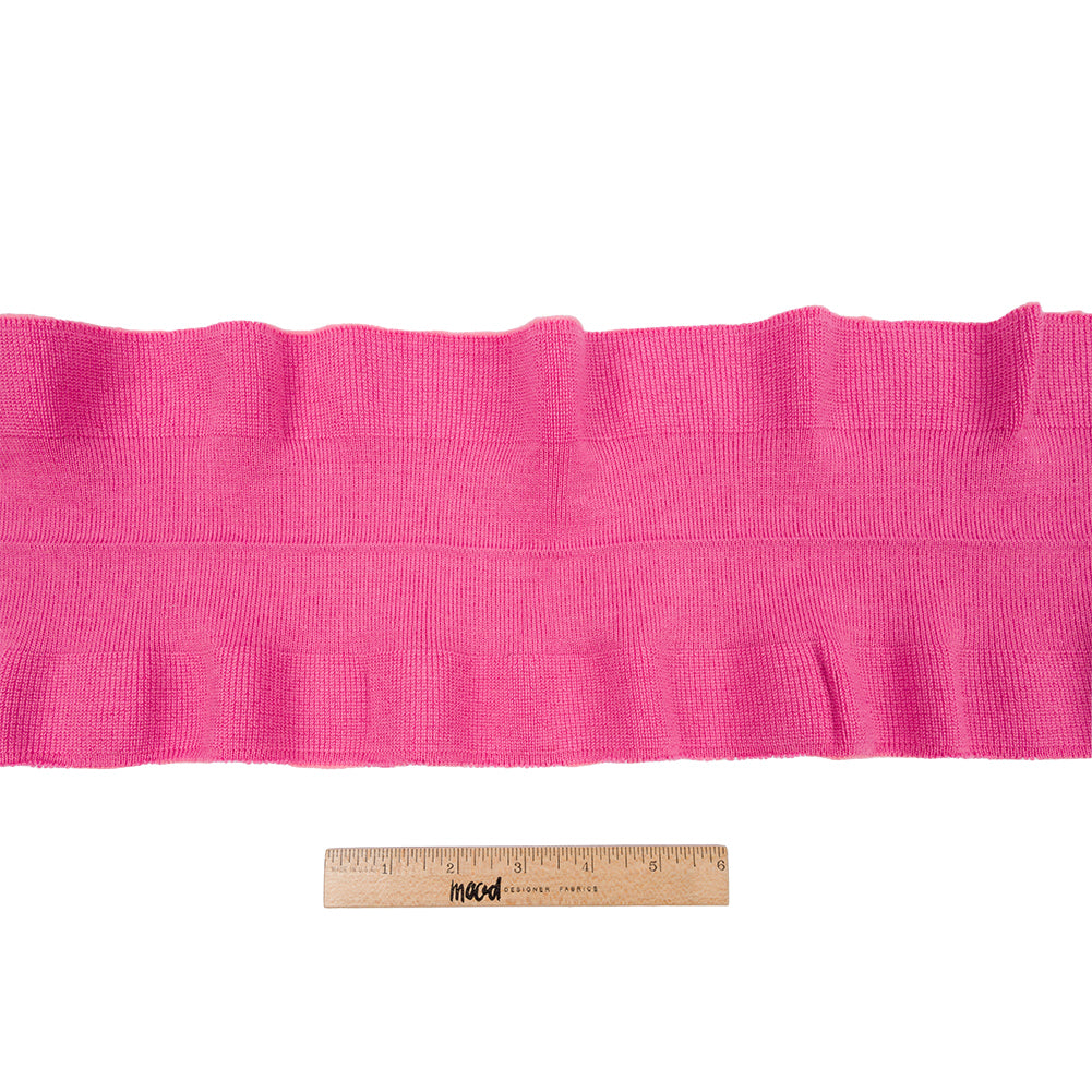 Bubblegum Pink Ruffled Foldover Rib Knit Trim - 37" x 6.5" Full