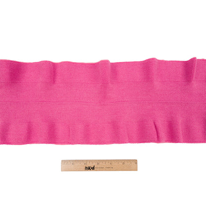 Bubblegum Pink Ruffled Foldover Rib Knit Trim - 37" x 6.5" Full