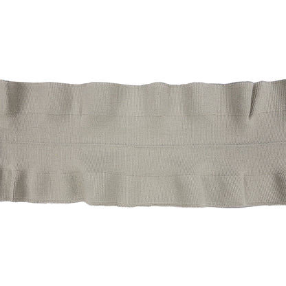 Gray Ruffled Foldover Rib Knit Trim - 37" x 6.5"