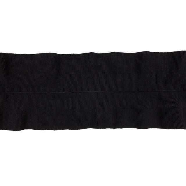 Black Ruffled Foldover Rib Knit Trim - 39" x 6"