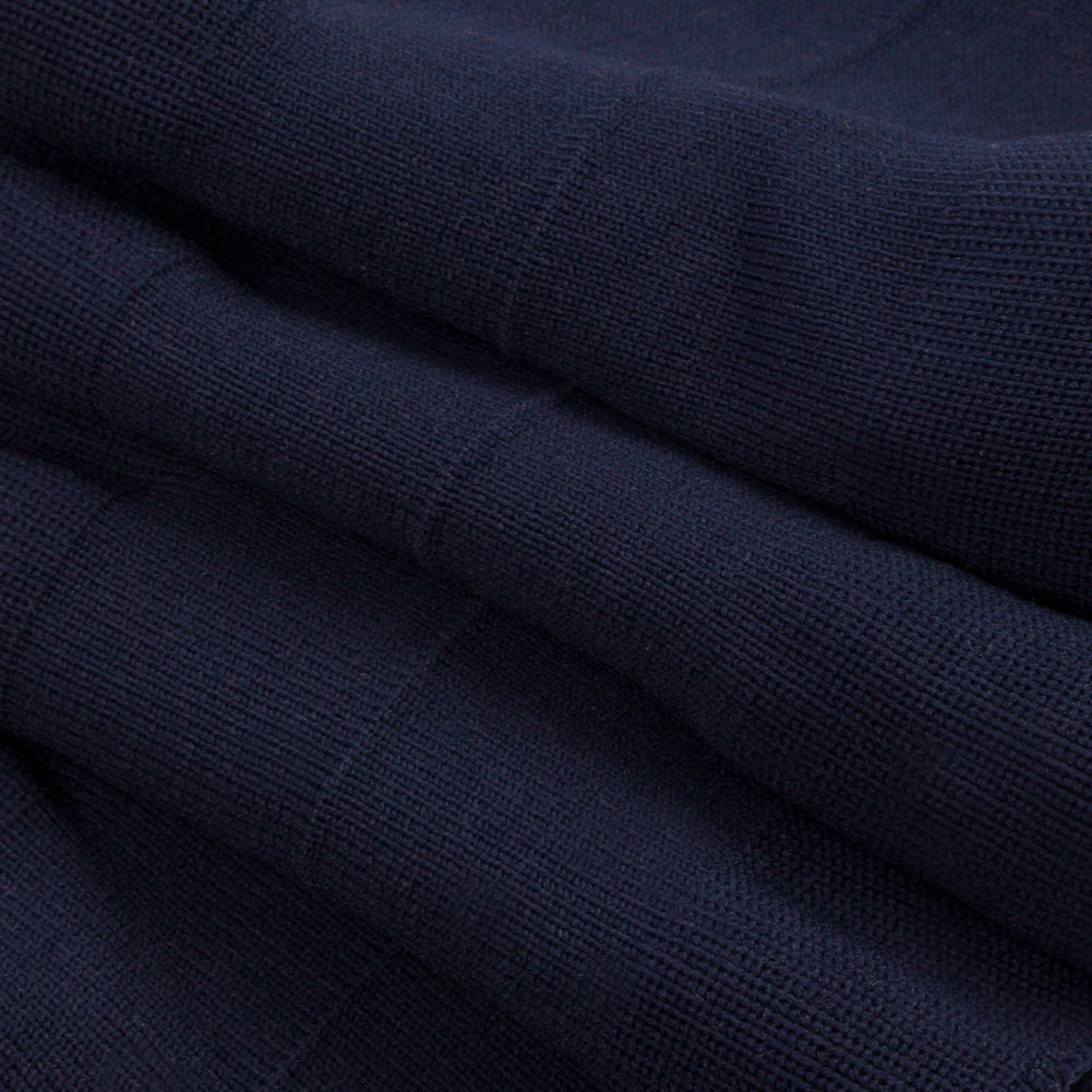 Navy Ruffled Foldover Rib Knit Trim - 39" x 6" Folded