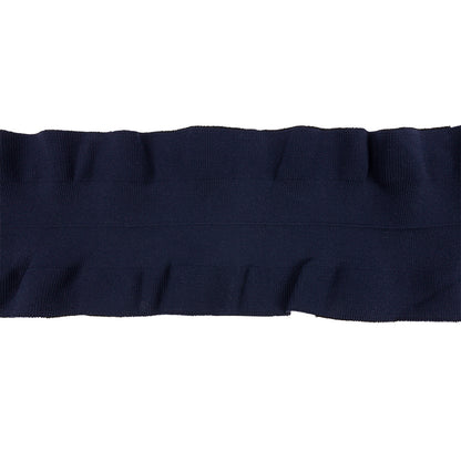 Navy Ruffled Foldover Rib Knit Trim - 39" x 6"