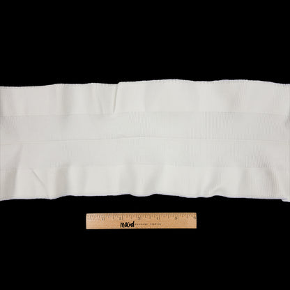 White Ruffled Foldover Rib Knit Trim - 39" x 6" Full