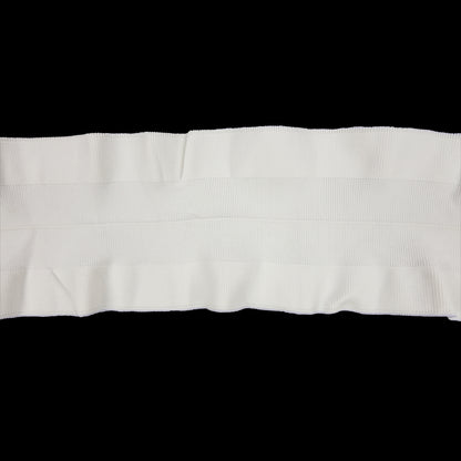 White Ruffled Foldover Rib Knit Trim - 39" x 6"