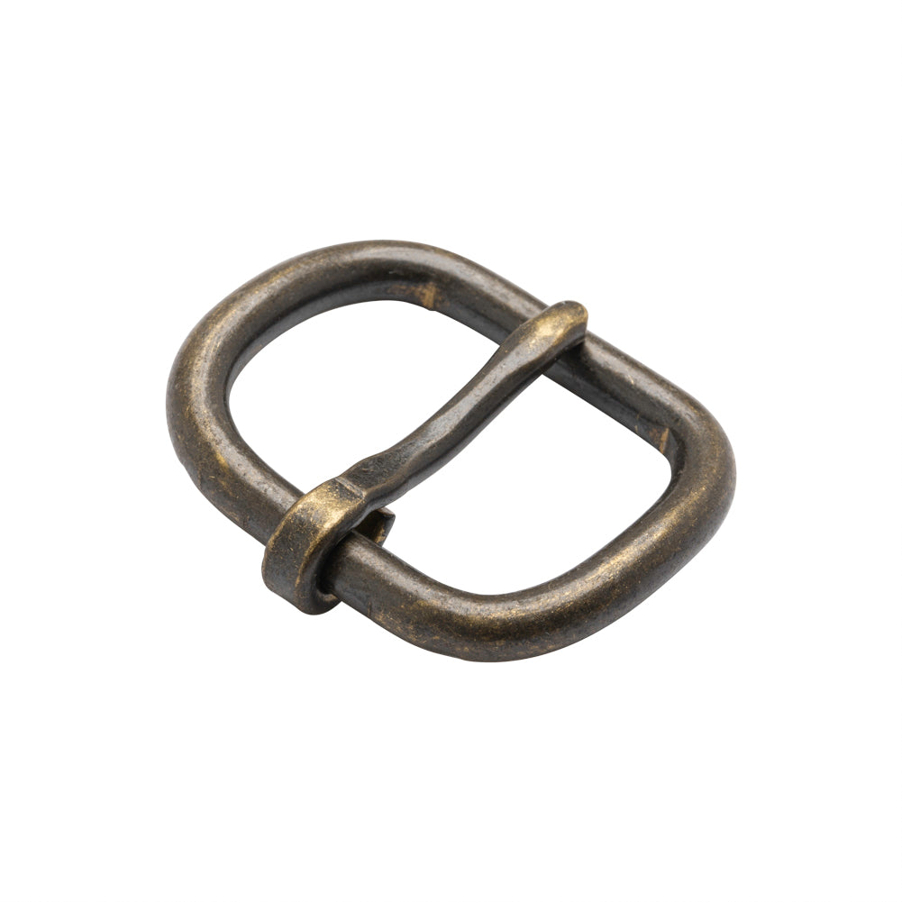 Antique Bronze Rounded Rectangle Metal Buckle - 1.5" x 1.25" Detail