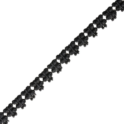 Black Simple Butterflies Venise Lace Trim - 0.375" Folded