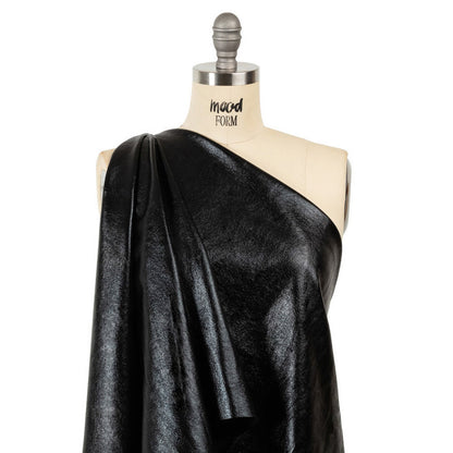 Textured Faux Leather - Metallic Black - Ileana Collection