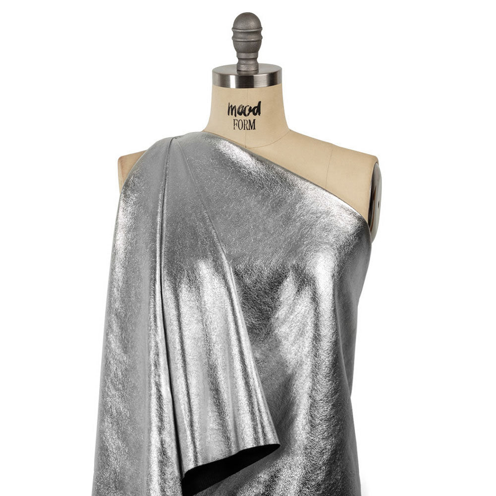 Textured Faux Leather - Metallic Silver - Ileana Collection