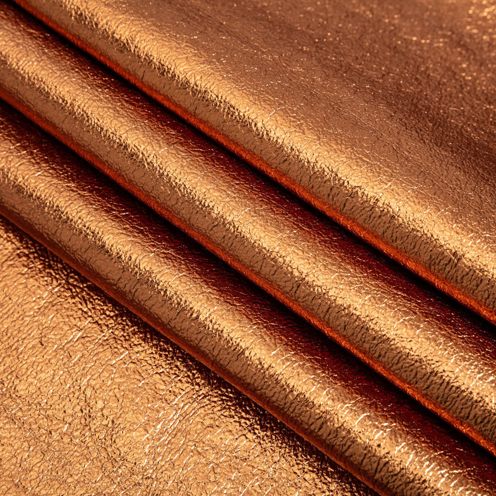 Textured Faux Leather - Metallic Copper - Ileana Collection