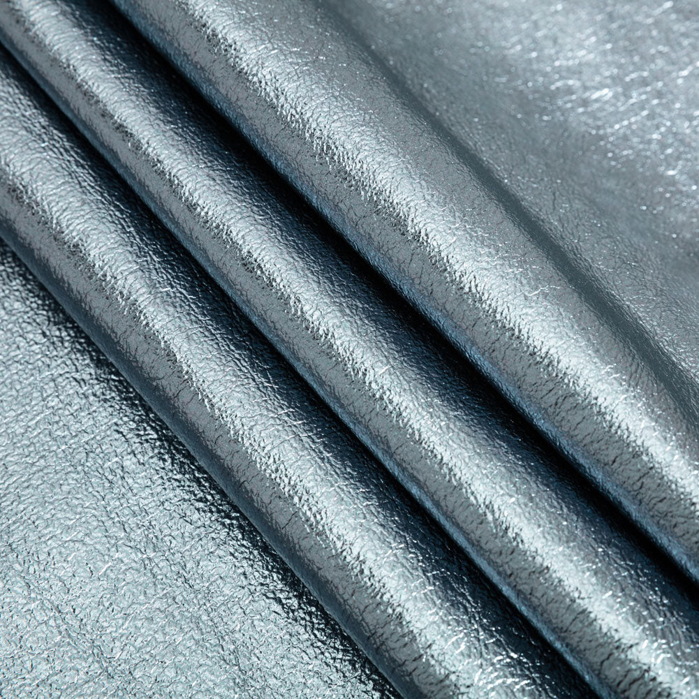 Textured Faux Leather - Metallic Graphite - Ileana Collection