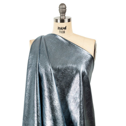 Textured Faux Leather - Metallic Graphite - Ileana Collection