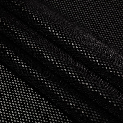 Stretch Polyester Velour with Crystal Foiled Polka Dots - Black