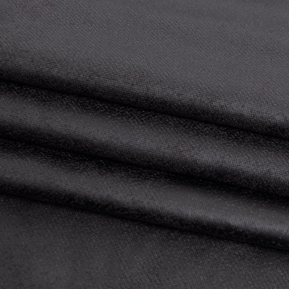 Faux Leather Foil Stretch Polyester Knit - Black Cloud Textured - Vanessa Collection