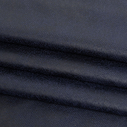 Faux Leather Foil Stretch Polyester Knit - Navy Cloud Textured - Vanessa Collection