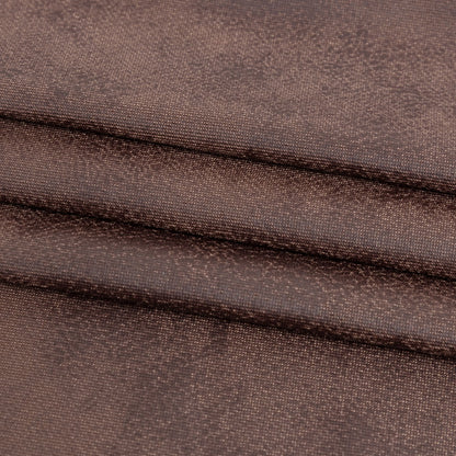 Faux Leather Foil Stretch Polyester Knit - Dark Brown Cloud Textured - Vanessa Collection