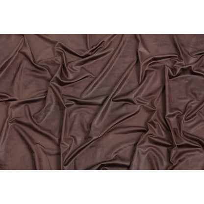 Faux Leather Foil Stretch Polyester Knit - Dark Brown Cloud Textured - Vanessa Collection