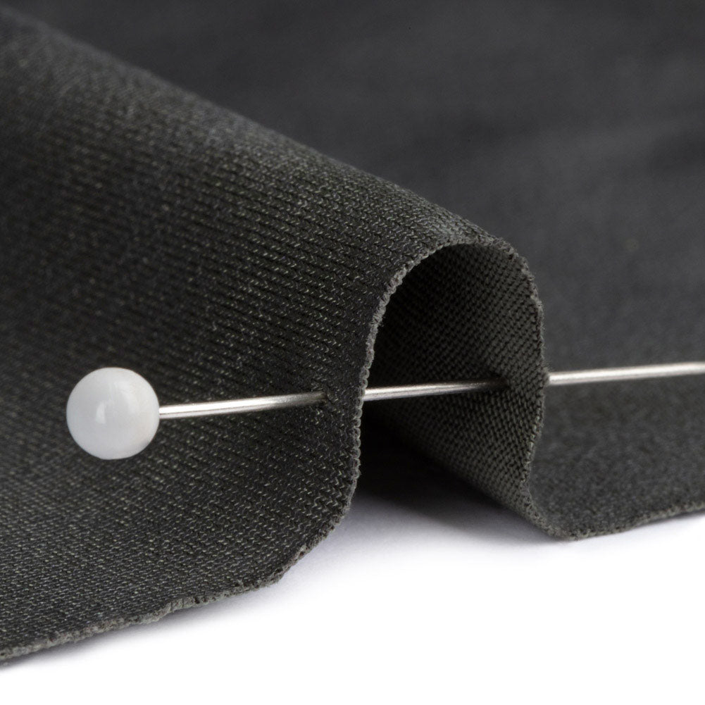 Faux Leather Foil Stretch Polyester Knit - Olive Cloud Textured - Vanessa Collection