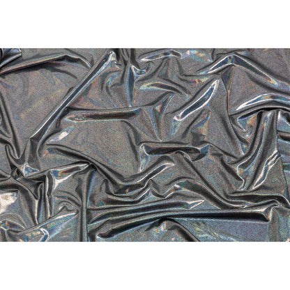 Silver Holographic Foiled Stretch Polyester Jersey