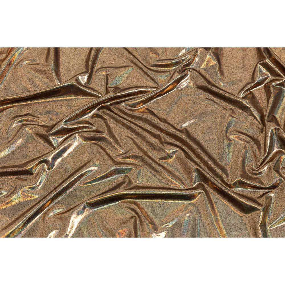 Gold Holographic Foiled Stretch Polyester Jersey