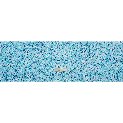 Stretch Rayon Jersey - Aqua and Cobalt Blue Spotted Full