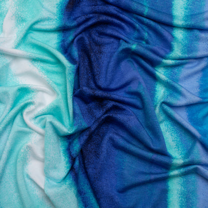 Stretch Rayon Jersey - Blue and Seafoam Soft Stripes