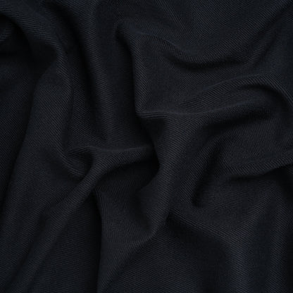 Stretch Cotton and Nylon Twill French Terry Knit - Black and Midnight