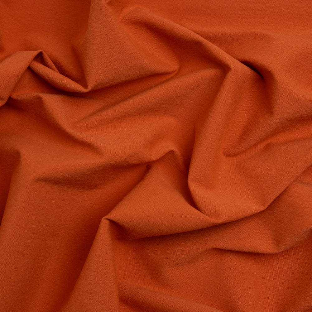 Creped Stretch Polyester Woven - Burnt Orange
