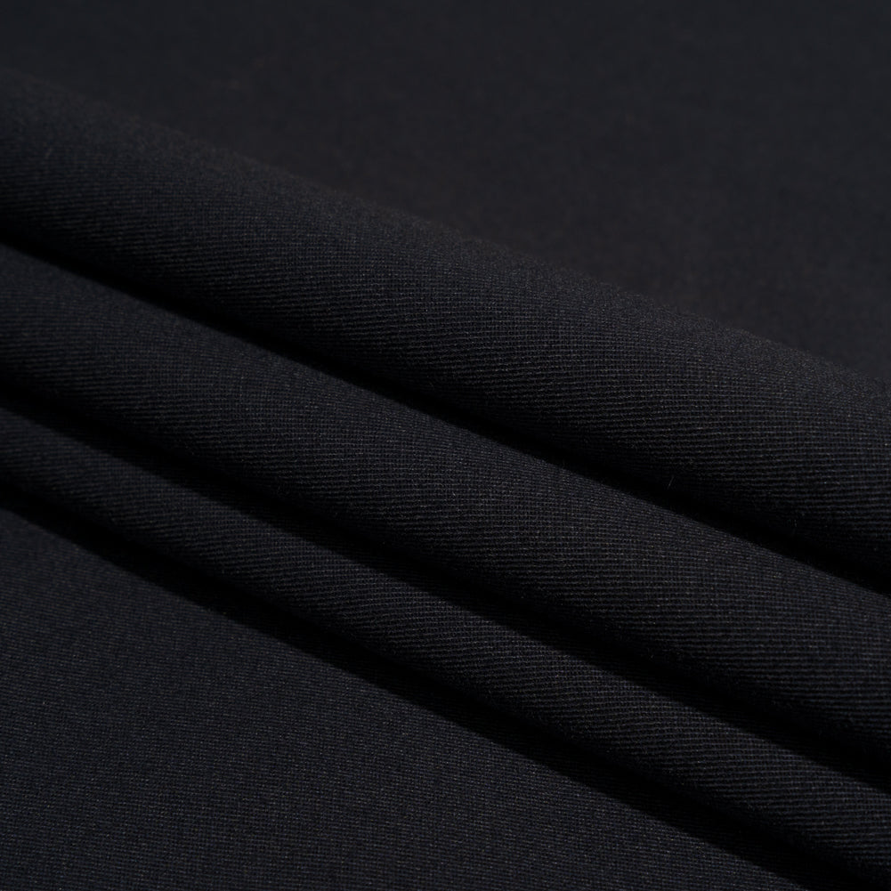 Carbon Brushed Stretch Khaki Twill - Black - Averill Collection - Folded