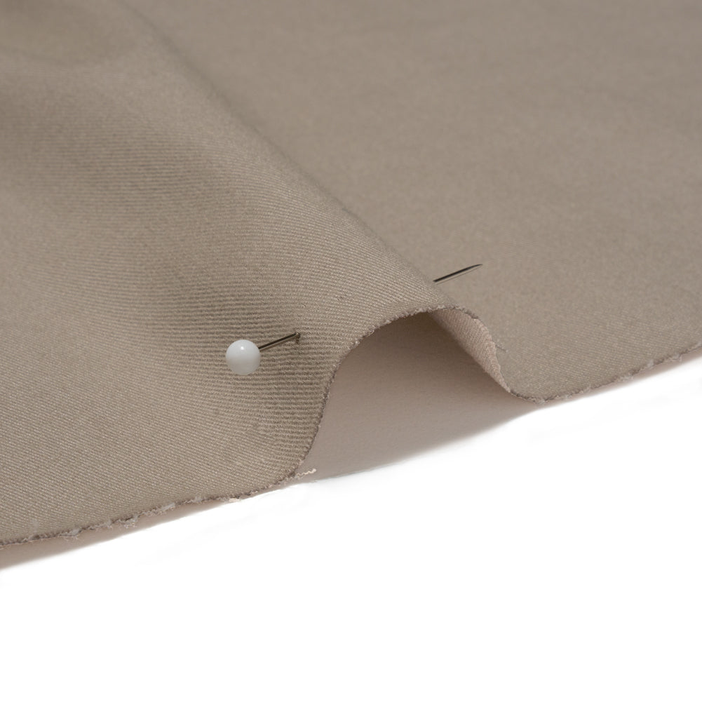 Carbon Brushed Stretch Khaki Twill - Warm Gray - Averill Collection Detail