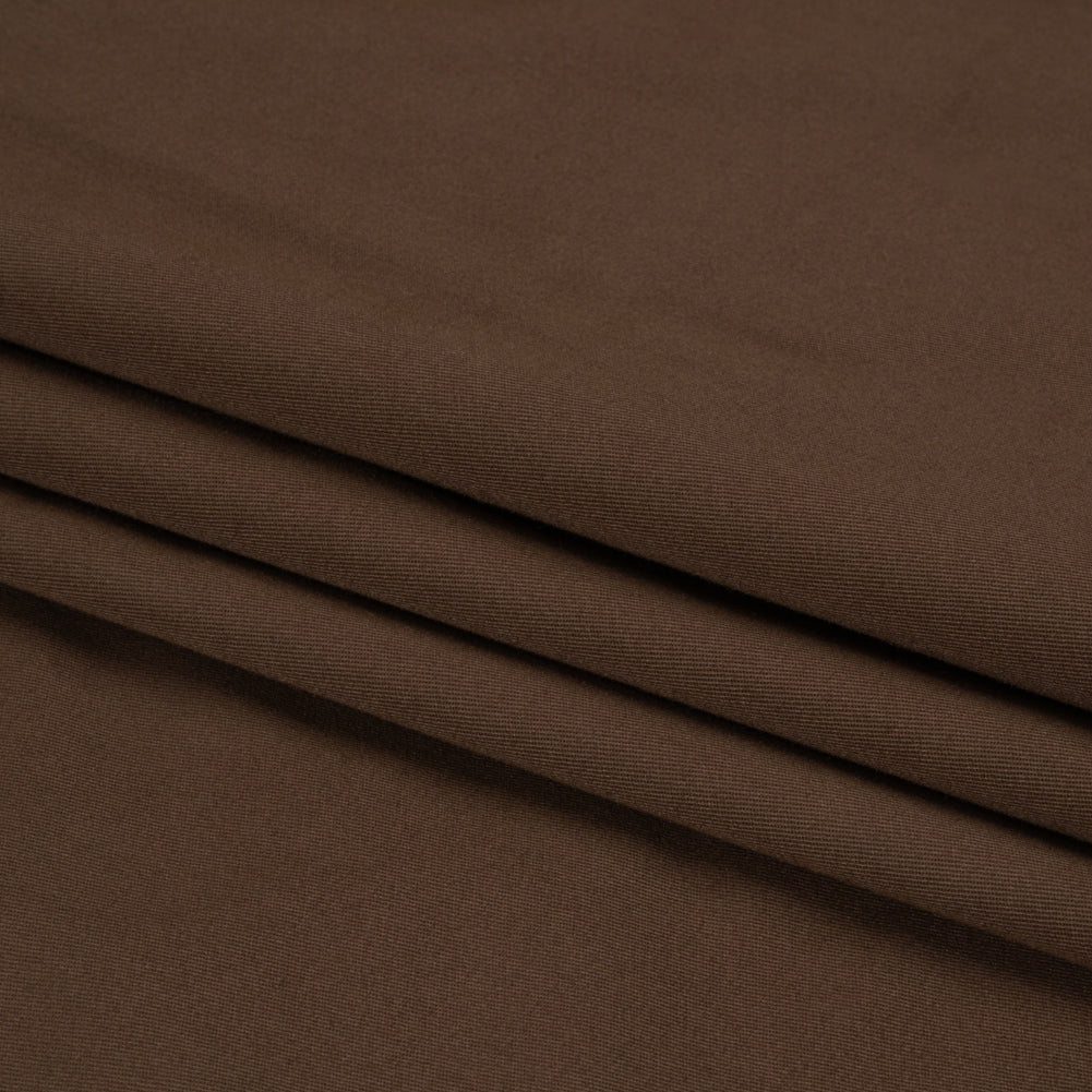 Carbon Brushed Stretch Khaki Twill - Coffee Bean Brown - Averill Collection - Folded