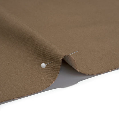 Carbon Brushed Stretch Khaki Twill - Dark Beige - Averill Collection