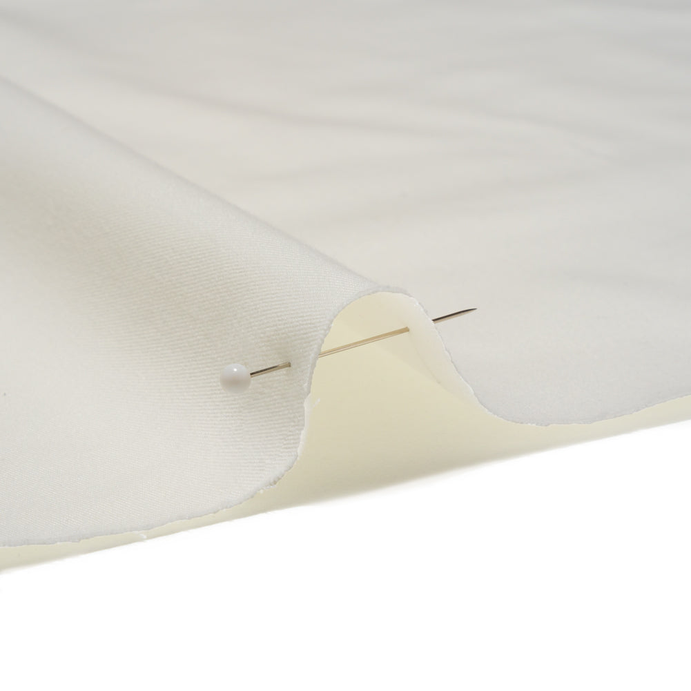 Carbon Brushed Stretch Khaki Twill - White - Averill Collection - Detail