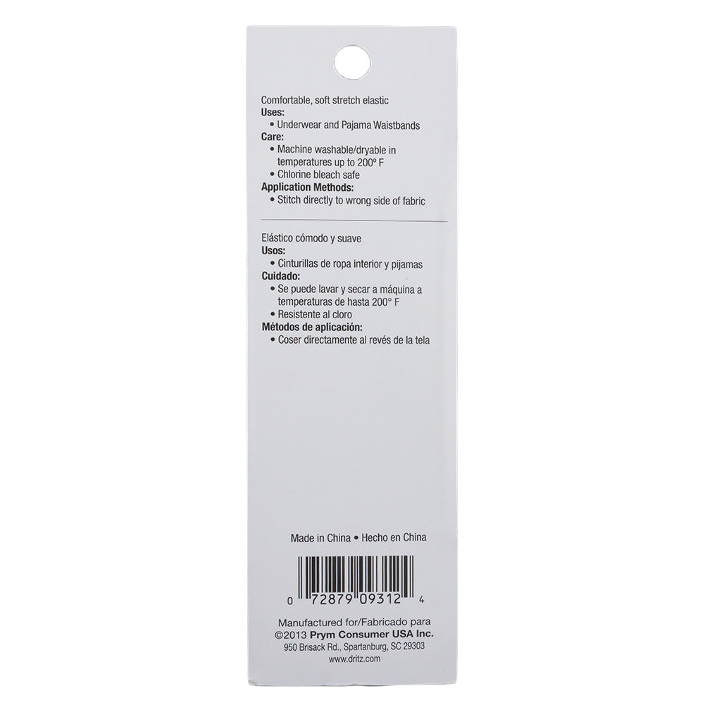 Dritz White Underwear and PJ Elastic - 1.25 in x 1.25 yd Detail