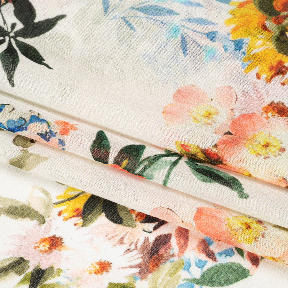 Mood Exclusive White Arranged to Engage Viscose Georgette Folded