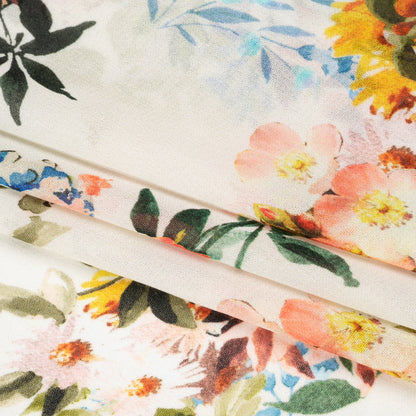 Mood Exclusive White Arranged to Engage Viscose Georgette Folded