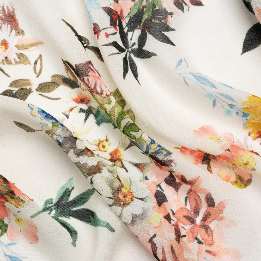 Mood Exclusive White Arranged to Engage Viscose Georgette