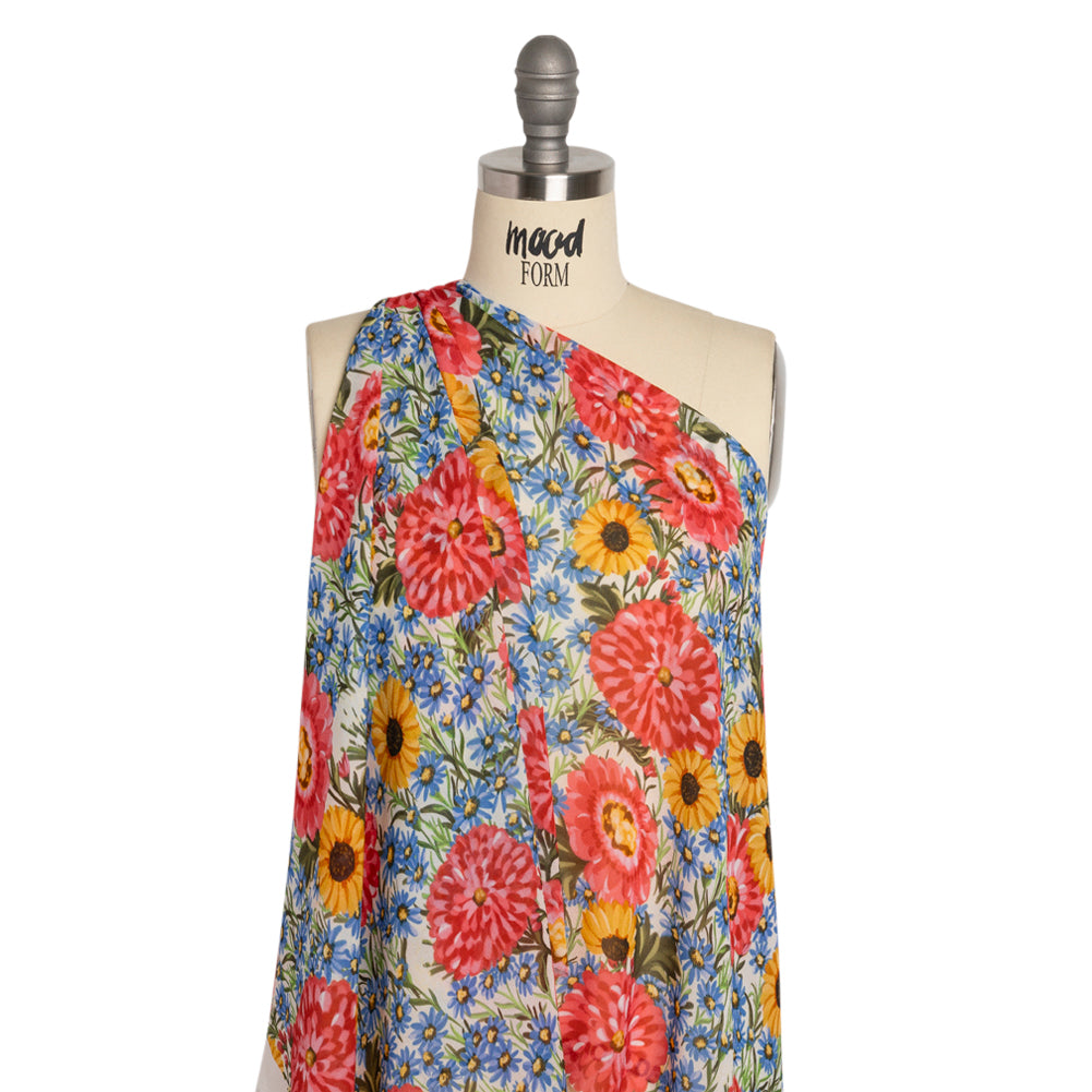 Mood Exclusive White Floral Trove Viscose Georgette Detail