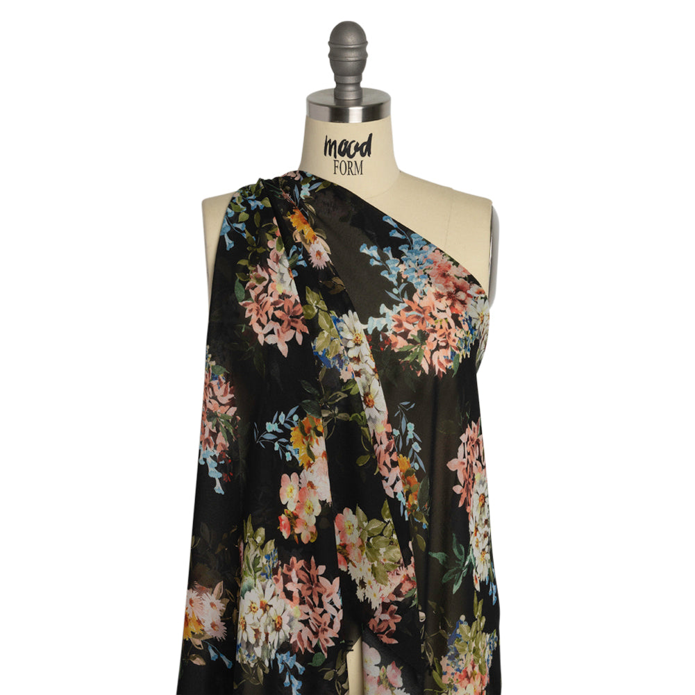 Mood Exclusive Black Arranged to Engage Viscose Georgette Drape