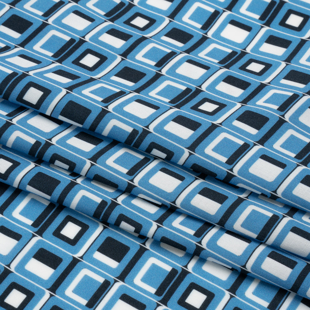 Mood Exclusive Blue Checkerboard Cadence Drapey Viscose Woven Full