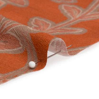 Sustainable Viscose Crepe Print - Beige, Peach and Red Floral - Mood Exclusive Saffron Lawn Folded