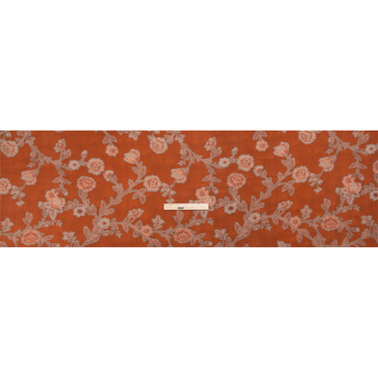 Sustainable Viscose Crepe Print - Beige, Peach and Red Floral - Mood Exclusive Saffron Lawn Drape