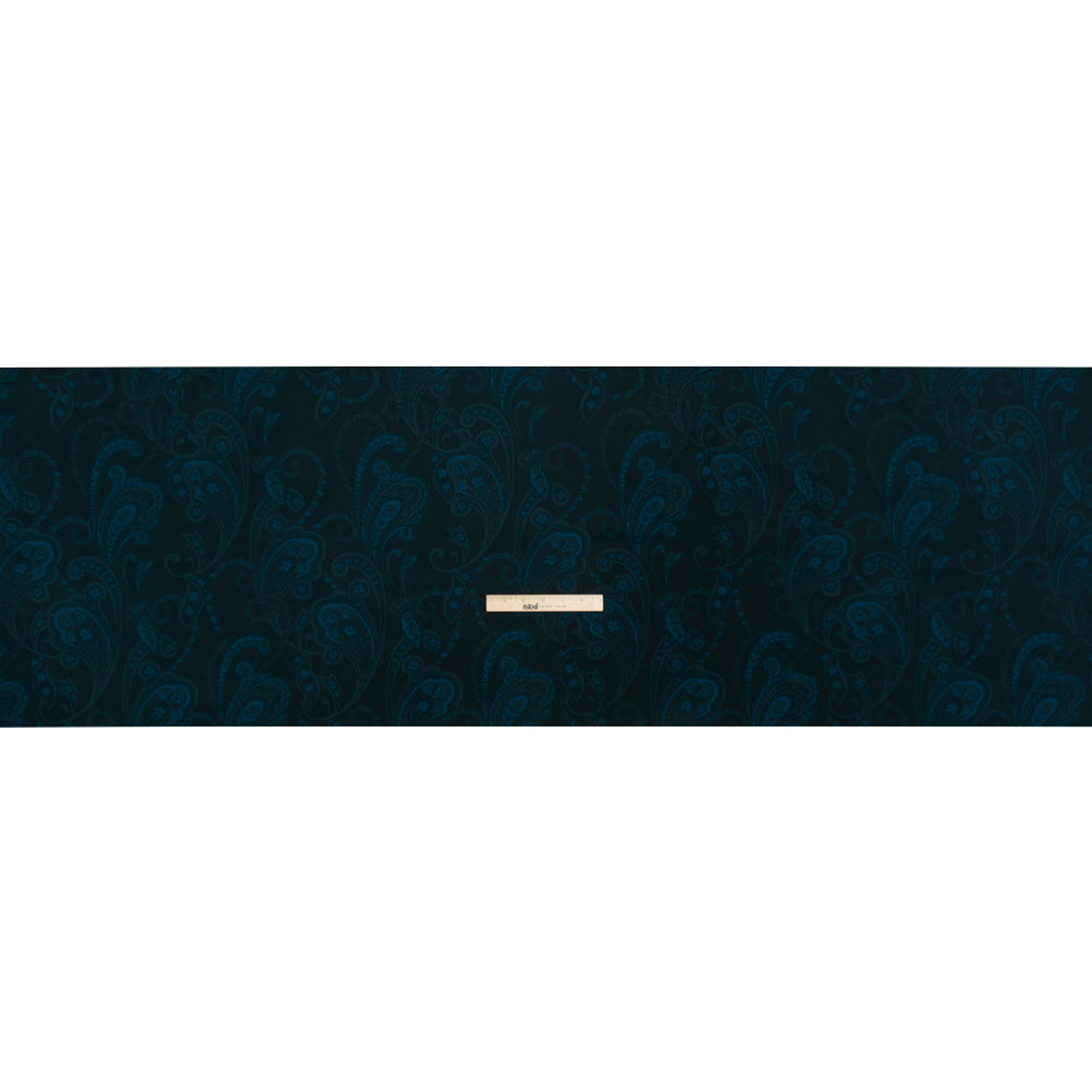 Stretch Polyester Woven Print - Dark Navy Paisley - Mood Exclusive Midnight Flight Full
