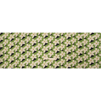 Sustainable Viscose Floral Jacquard Print - Green, White and Black Floral - Mood Exclusive Jonesing for Daisy Full