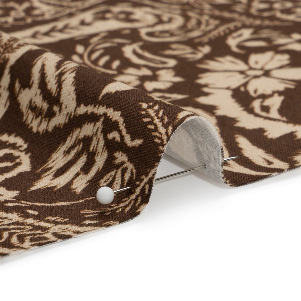 Mood Exclusive Brown Leaves of Grass Stretch Cotton Sateen Detail