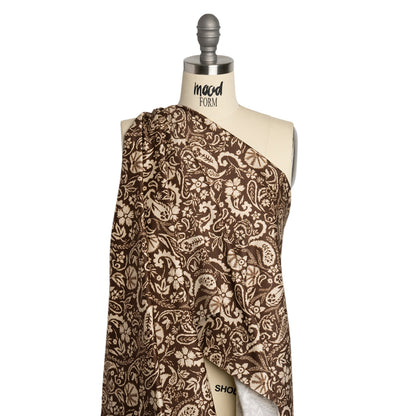 Mood Exclusive Brown Leaves of Grass Stretch Cotton Sateen Drape