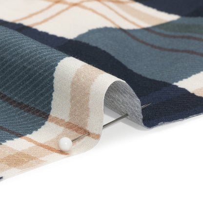 Mood Exclusive Navy Plaid to be Here Cotton Poplin Detail